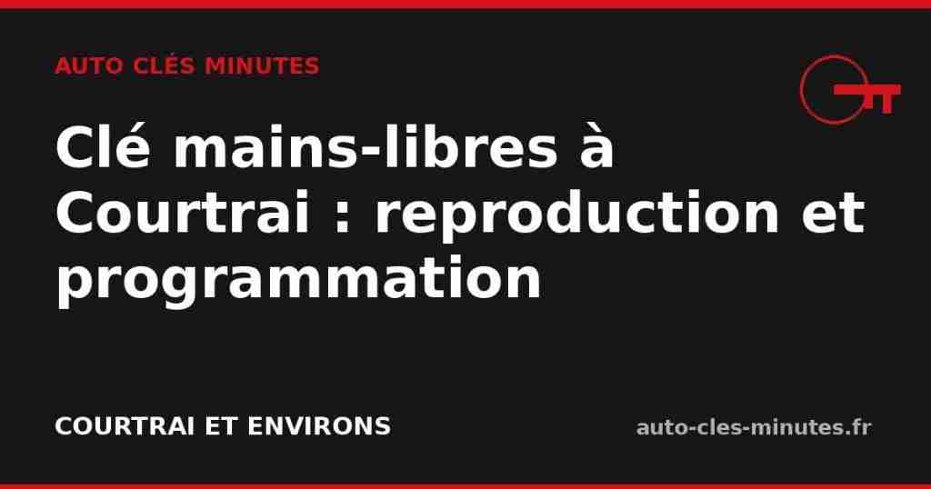 Reproduction et programmation d'une clé mains-libres keyless à Courtrai
