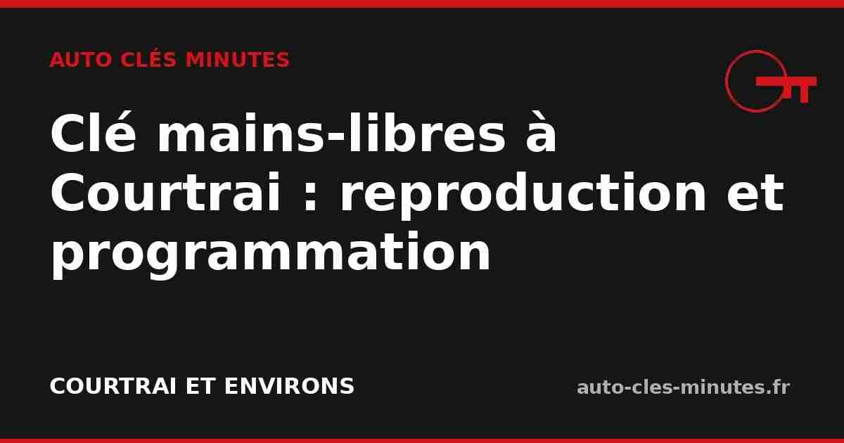 Reproduction et programmation d'une clé mains-libres keyless à Courtrai