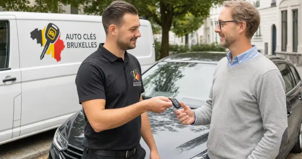 Serrurier automobile effaçant une clé de voiture volée à Forest Bruxelles