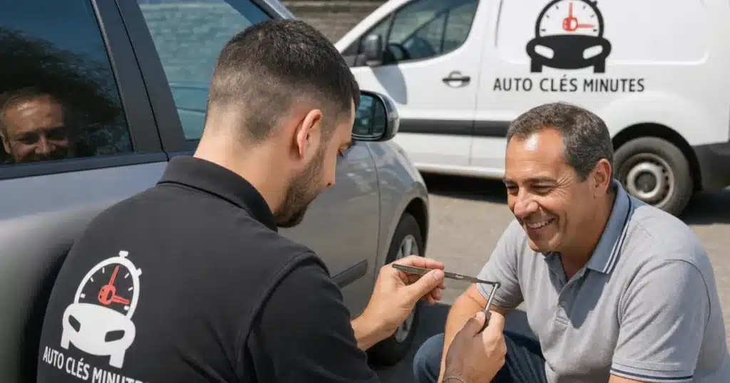 Serrurier automobile ouvrant une Renault Clio fermée clés dedans à Mouscron
