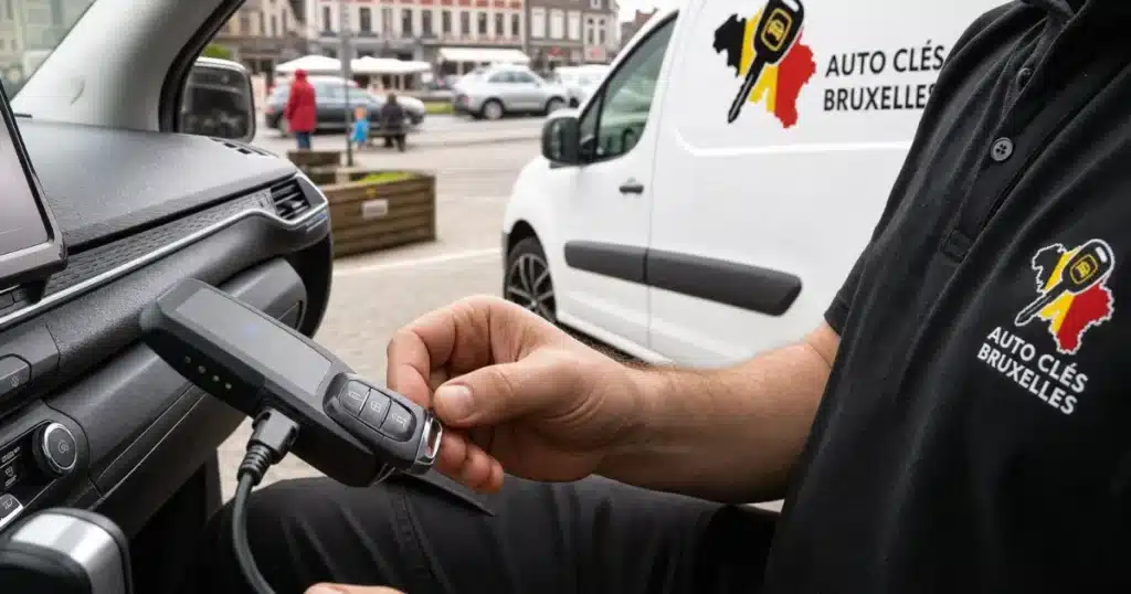 serrurier automobile programmant une clé mains-libres Renault Captur à Tubize
