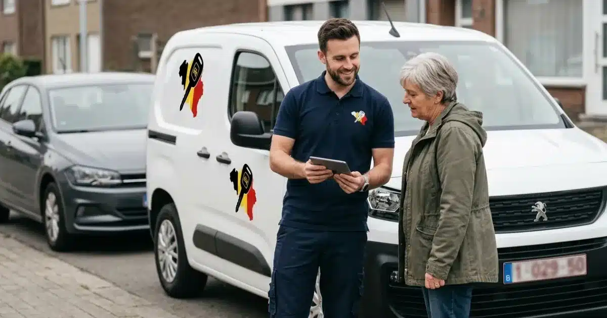 serrurier automobile remettant une double clé de voiture à Saint-Gilles Bruxelles