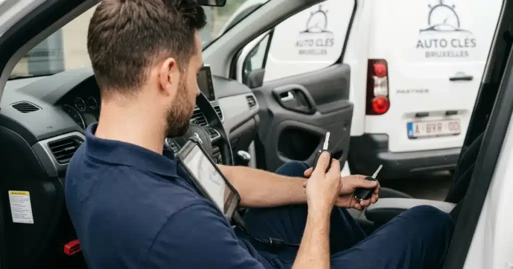 Reproduction et programmation clé mains-libres Peugeot 2008 Ganshoren serrurier
